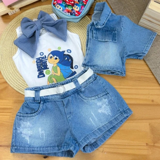 Conjunto Trio Croppeds e Short Divertidamente